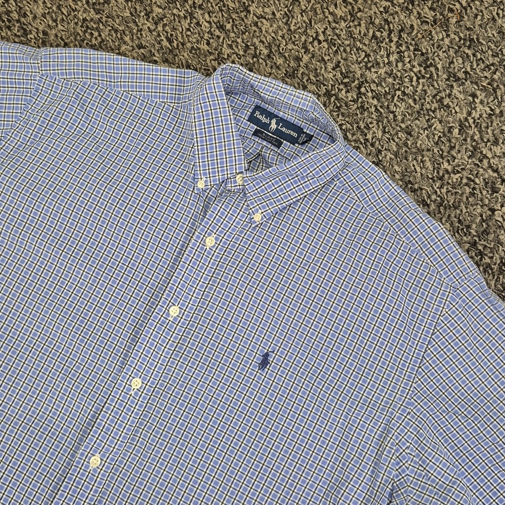 Polo Ralph Lauren Blake Short Sleeve Button Down Mens XL Blue Plaid